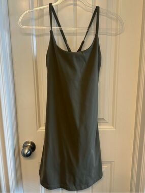 Nicole Miller Sport Olive Slip Dress shorts under